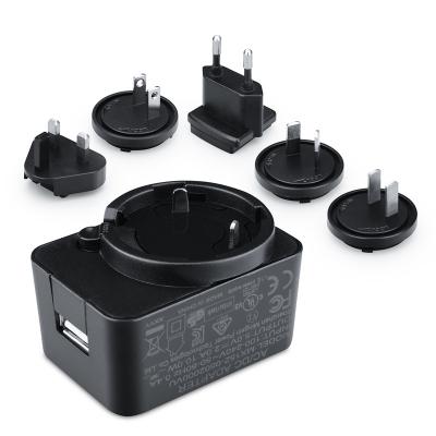 Universal 5V 2A USB Charger with Interchangeable Plugs
